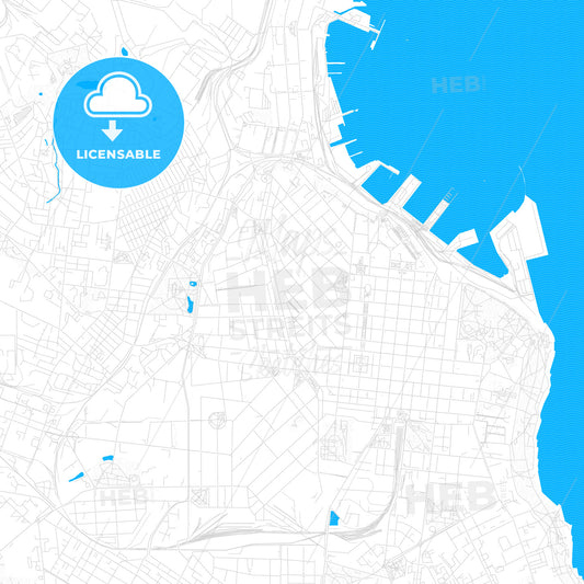 Odessa, Ukraine PDF vector map with water in focus