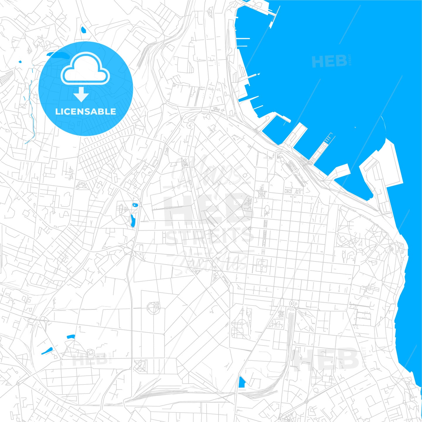 Odessa, Ukraine bright two-toned vector map