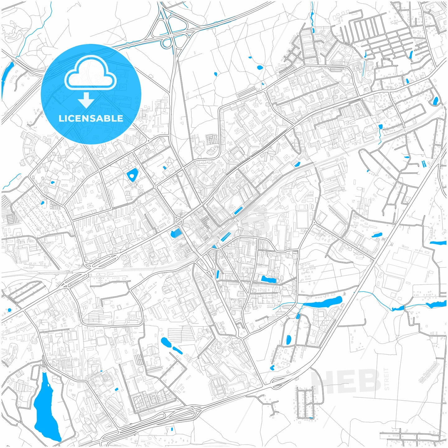 Odintsovo, Moscow Oblast, Russia, city map with high quality roads.