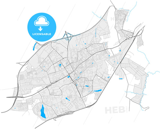 Odintsovo, Moscow Oblast, Russia, high quality vector map