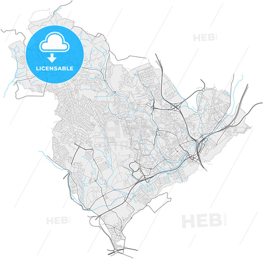 Odivelas, Lisbon, Portugal, high quality vector map