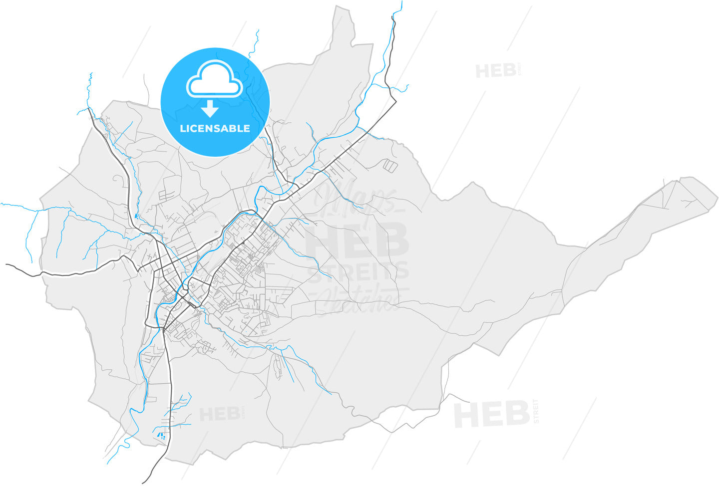 Odorheiu Secuiesc, Harghita, Romania, high quality vector map