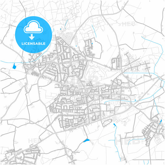 Oer-Erkenschwick, North Rhine-Westphalia, Germany, city map with high quality roads.