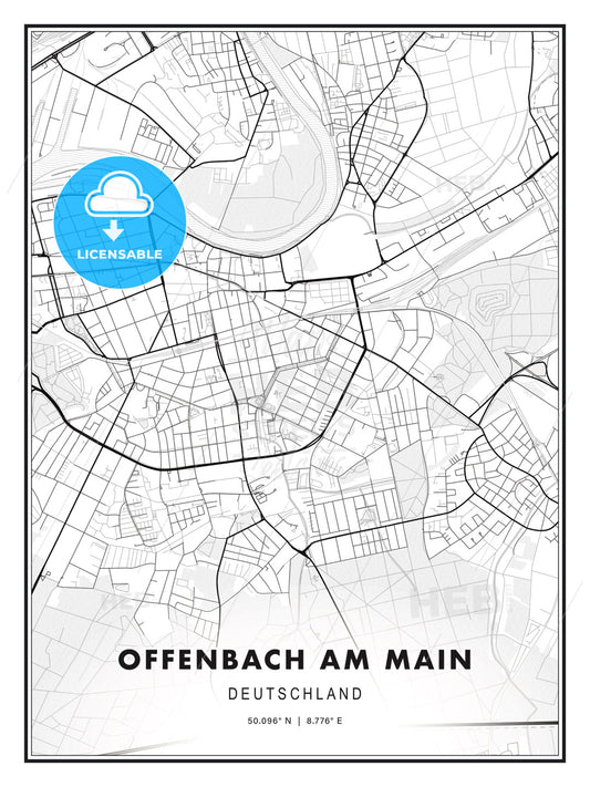 Offenbach am Main, Germany, Modern Print Template in Various Formats - HEBSTREITS Sketches