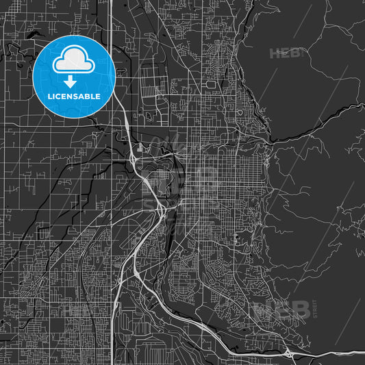 Ogden, Utah - Area Map - Dark