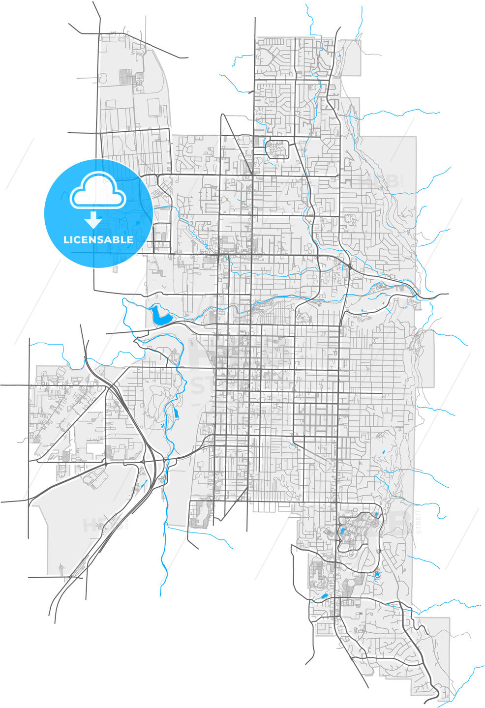 Ogden, Utah, United States, high quality vector map