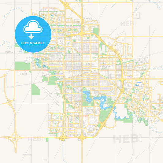 Empty vector map of Regina, Saskatchewan, Canada