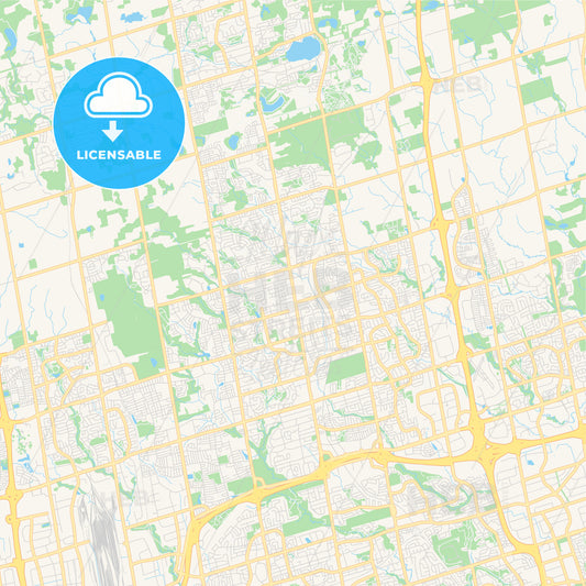 Empty vector map of Richmond Hill, Ontario, Canada