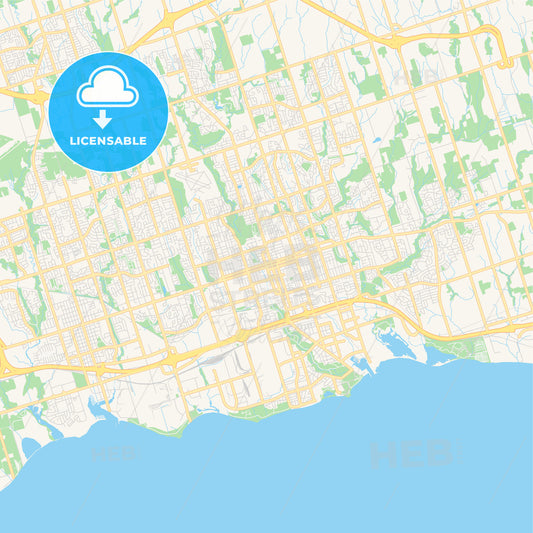 Empty vector map of Oshawa, Ontario, Canada