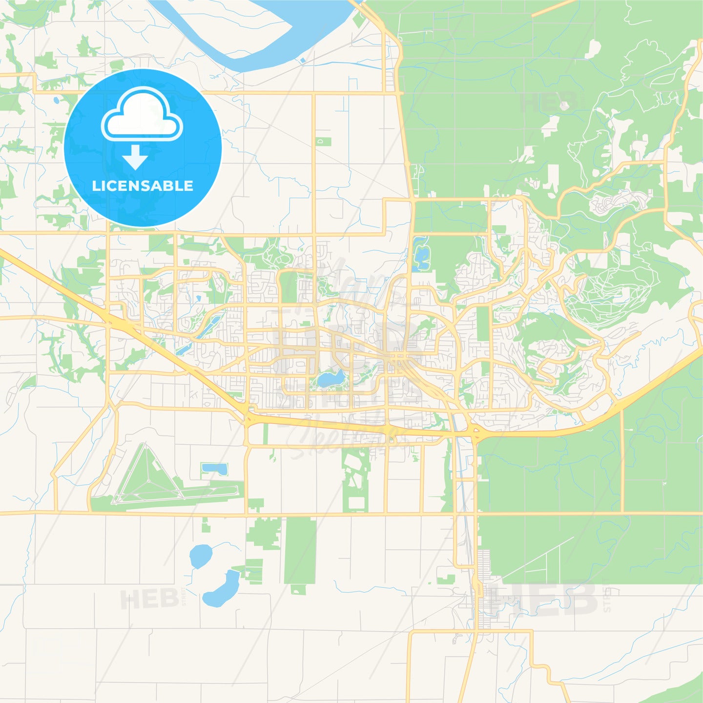 Empty vector map of Abbotsford, British Columbia, Canada