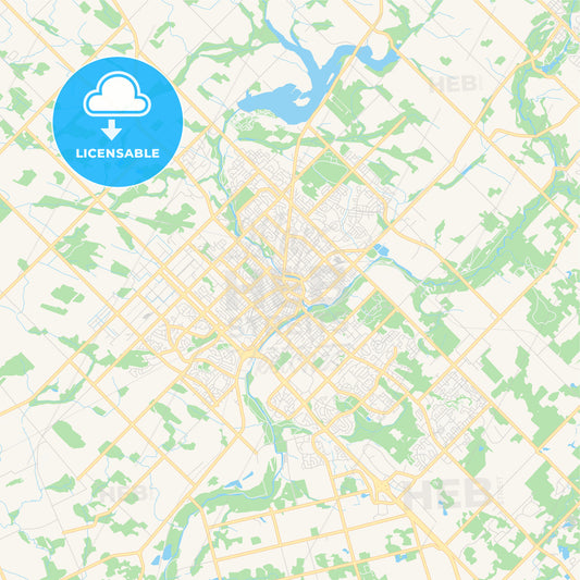 Empty vector map of Guelph, Ontario, Canada