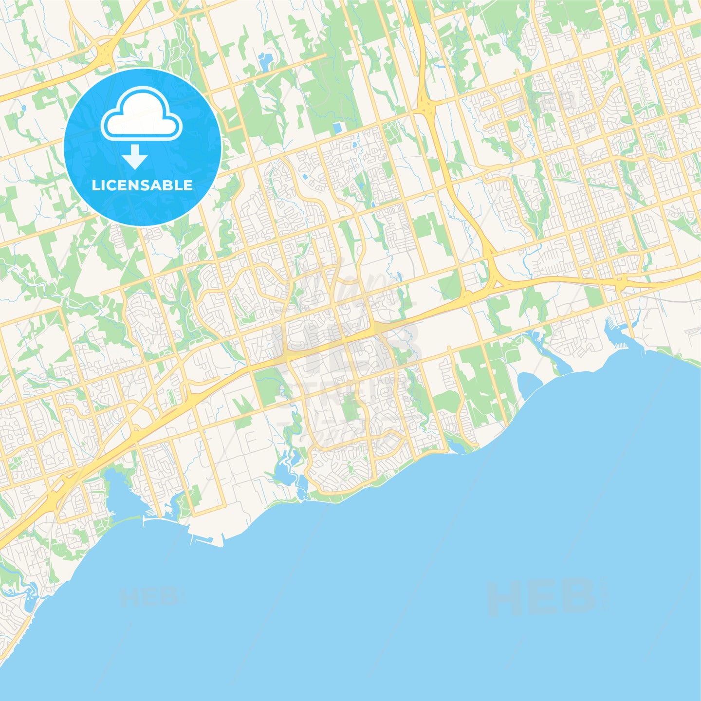 Empty vector map of Ajax, Ontario, Canada