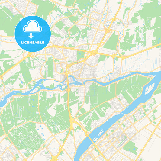 Empty vector map of Terrebonne, Quebec, Canada