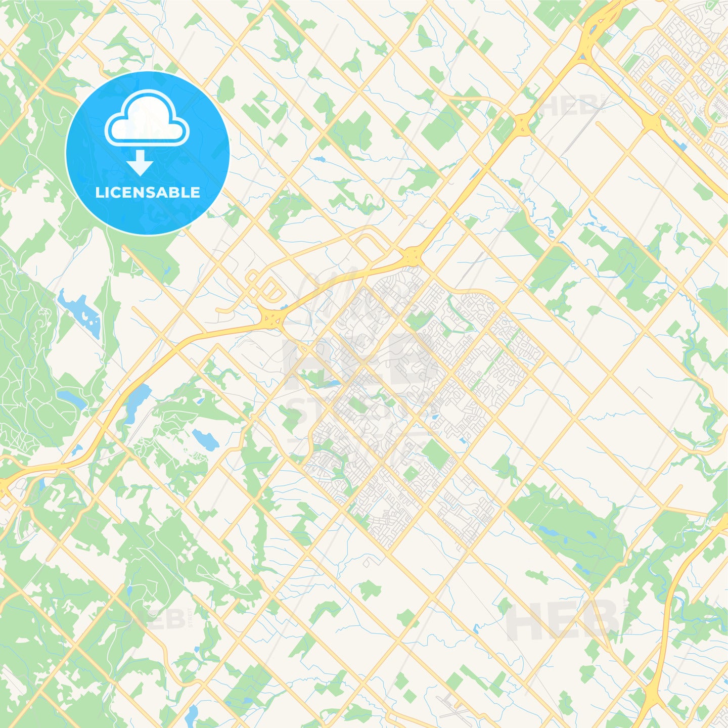 Empty vector map of Milton, Ontario, Canada