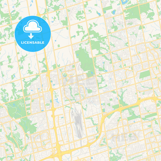 Empty vector map of Vaughan, Ontario, Canada