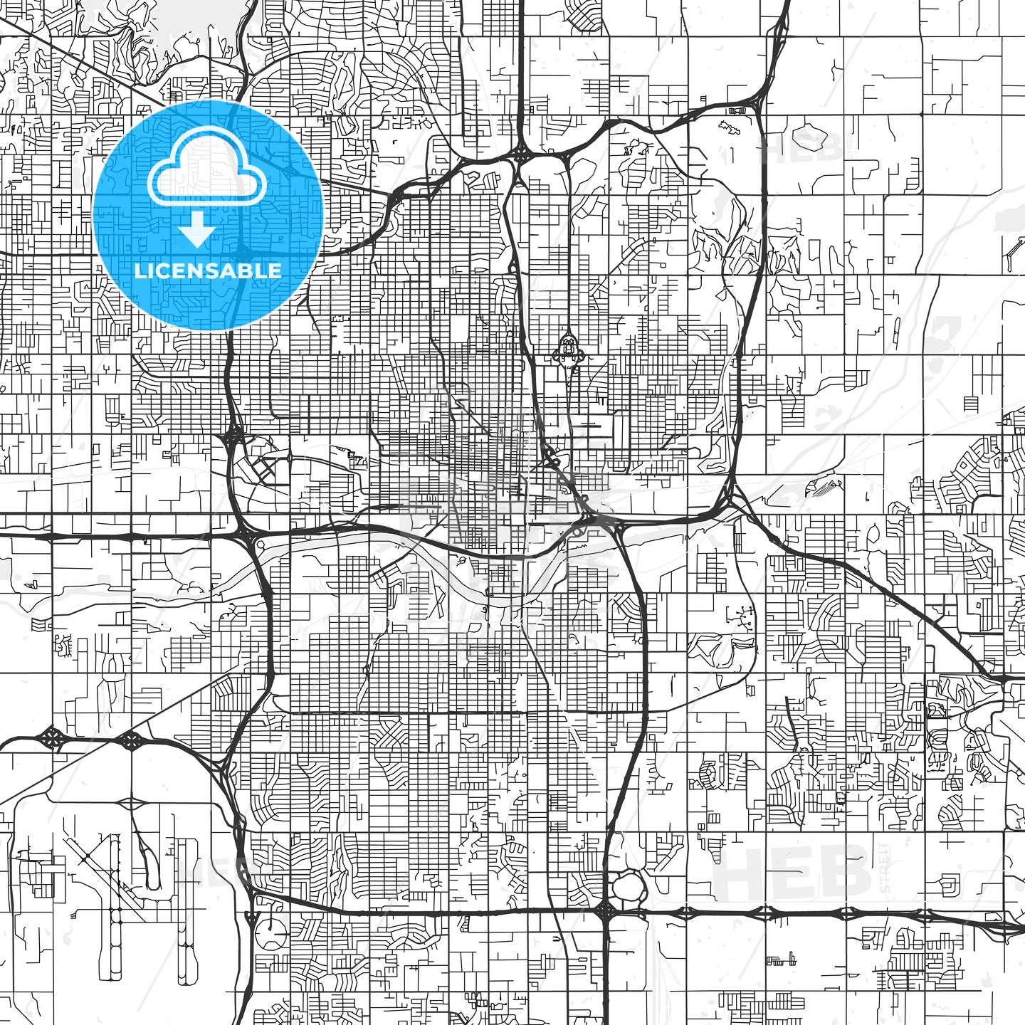 Oklahoma City, Oklahoma - Area Map - Light