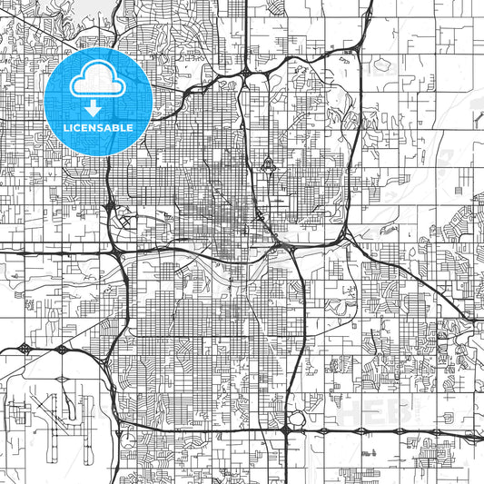 Oklahoma City, Oklahoma - Area Map - Light
