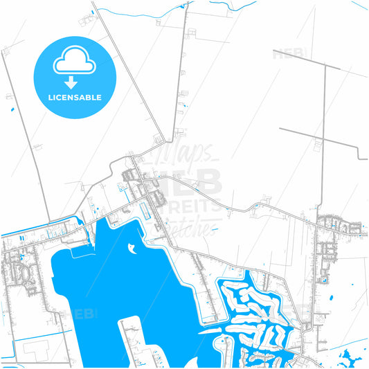 Oldambt, Groningen, Netherlands, city map with high quality roads.