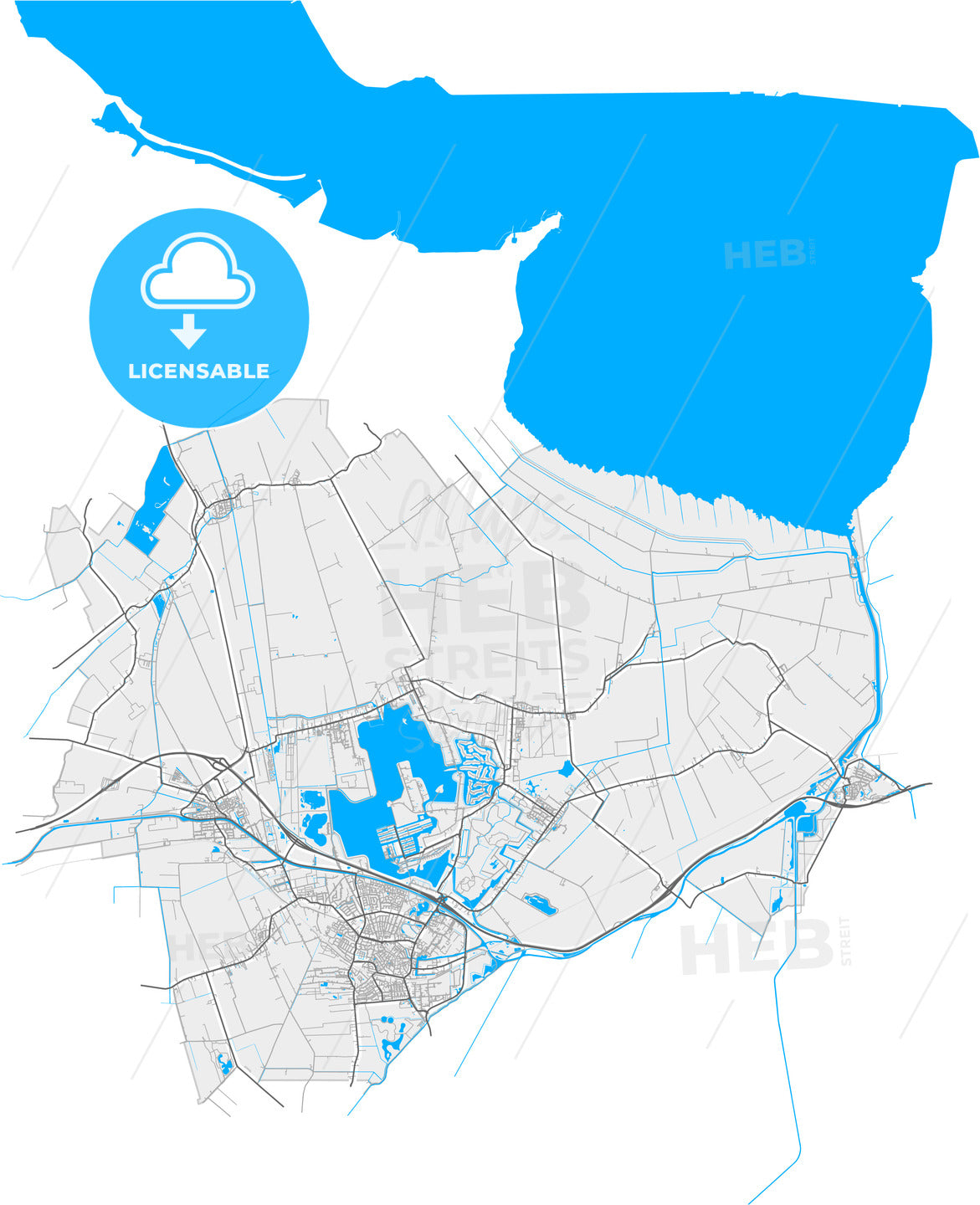 Oldambt, Groningen, Netherlands, high quality vector map