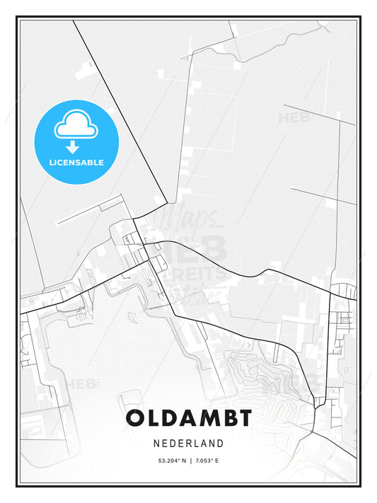 Oldambt, Netherlands, Modern Print Template in Various Formats - HEBSTREITS Sketches