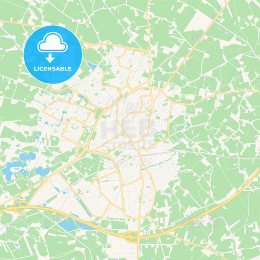 Oldenzaal, Netherlands Vector Map - Classic Colors