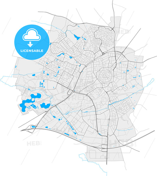 Oldenzaal, Overijssel, Netherlands, high quality vector map