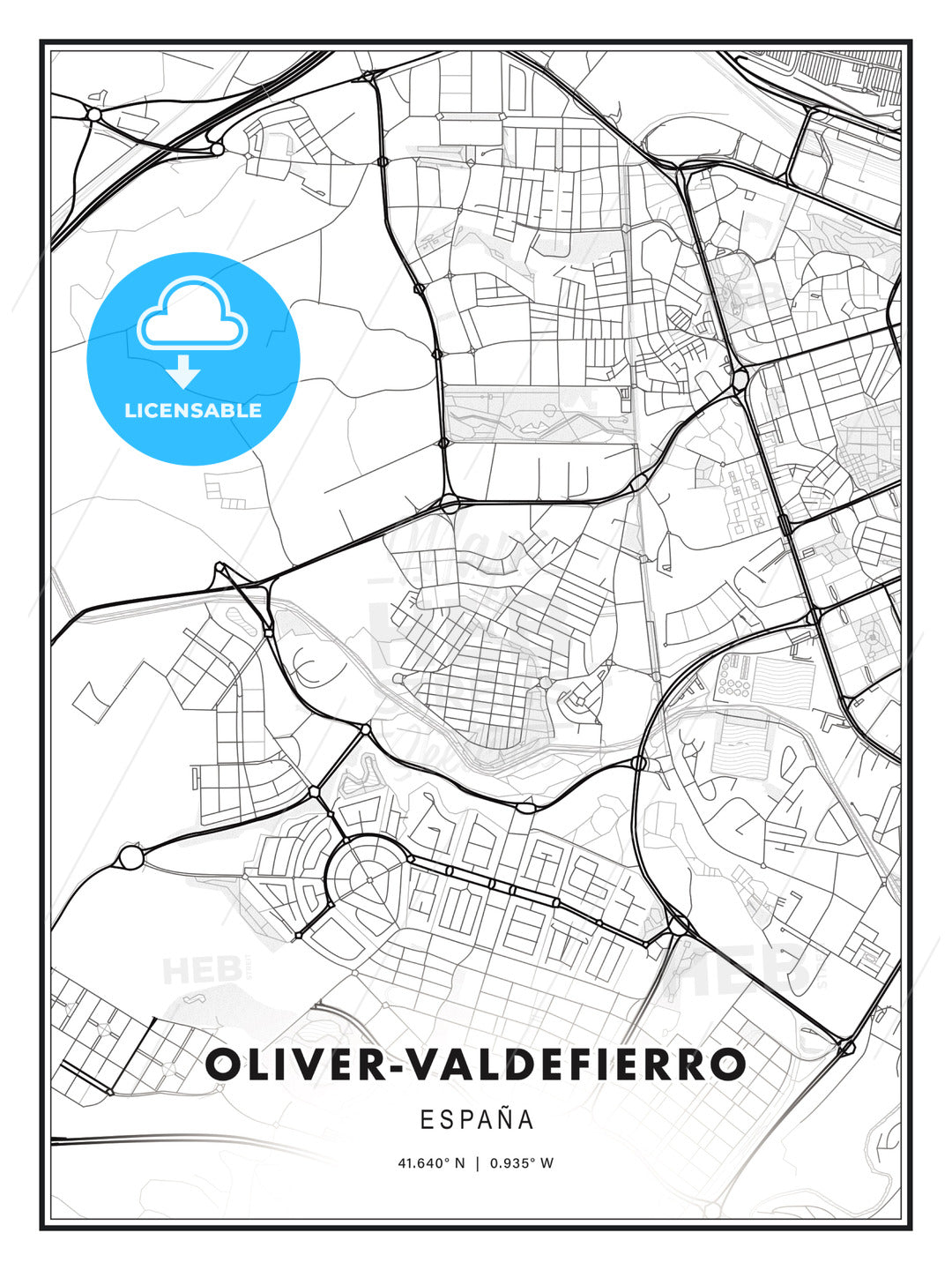 Oliver-Valdefierro, Spain, Modern Print Template in Various Formats - HEBSTREITS Sketches