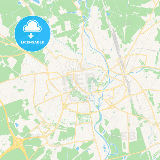 Olomouc, Czechia Vector Map - Classic Colors