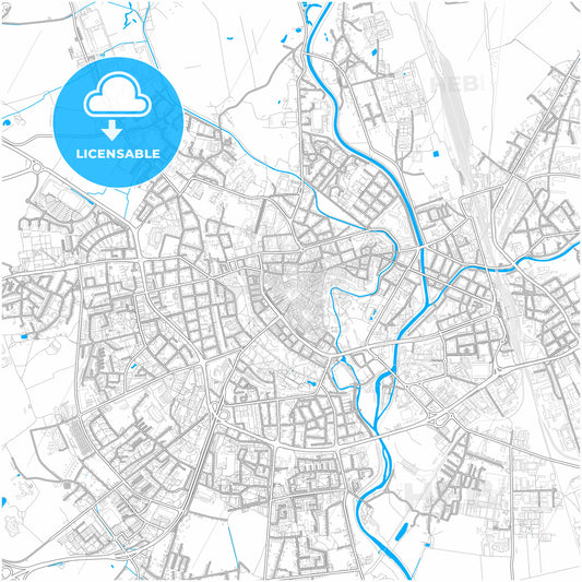 Olomouc, Czechia, city map with high quality roads.