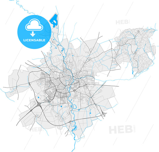 Olomouc, Czechia, high quality vector map