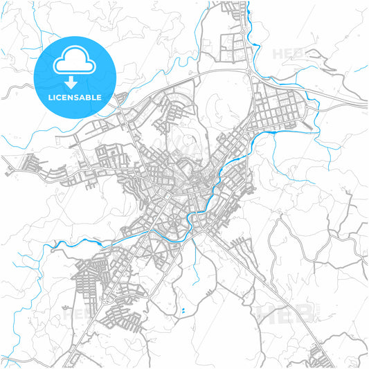 Olot, Girona, Spain, city map with high quality roads.