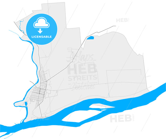 Oltenița, Călărași, Romania, high quality vector map