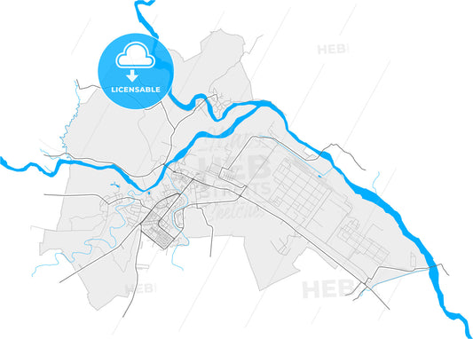 Onești, Bacău, Romania, high quality vector map