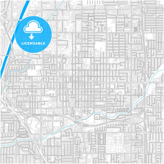 Orange, California, United States, city map with high quality roads.