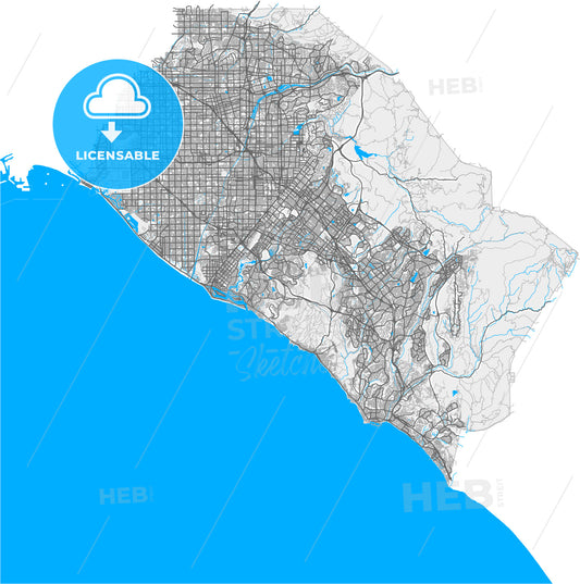 Orange, California, United States, high quality vector map