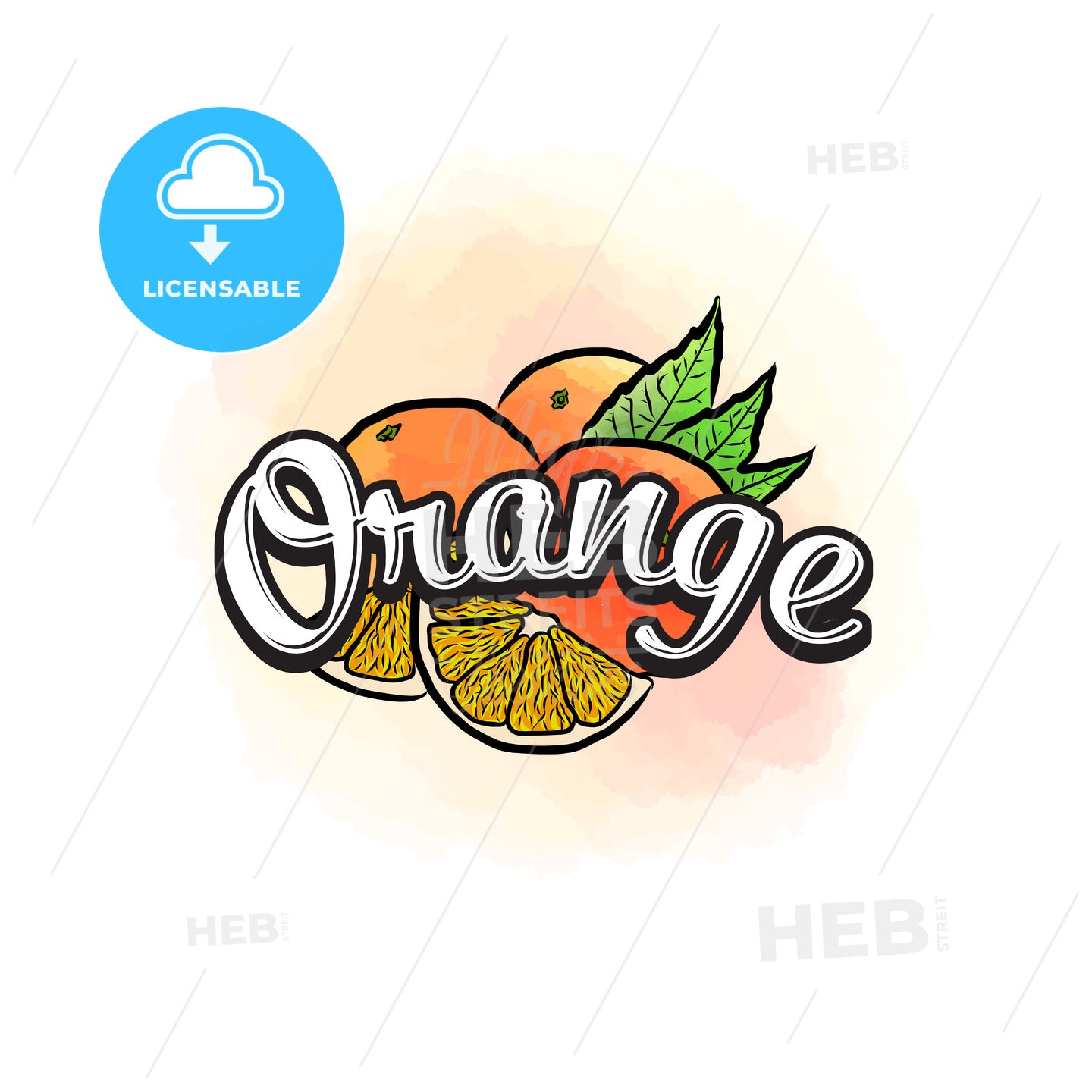Orange colorful label sign – instant download