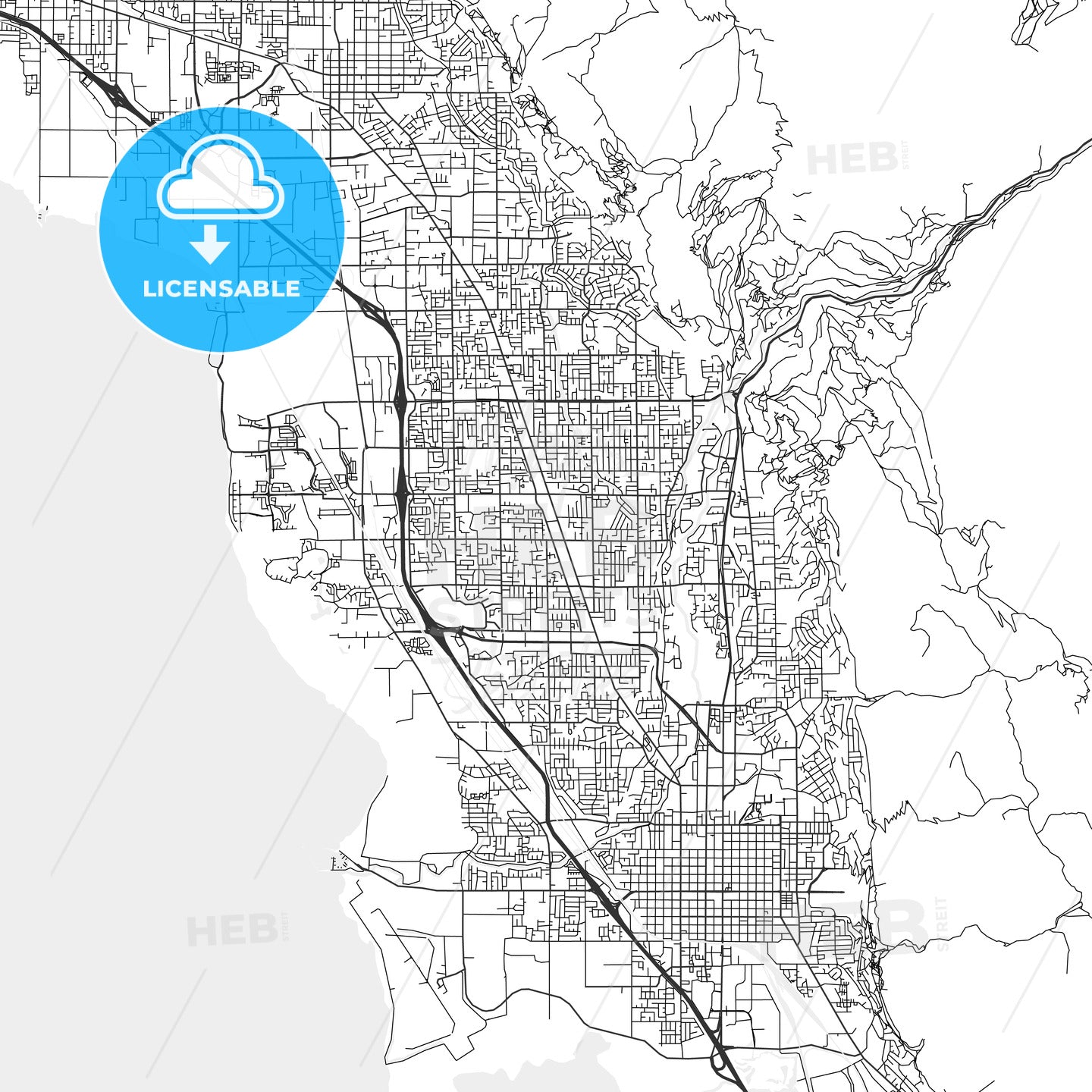 Orem, Utah - Area Map - Light