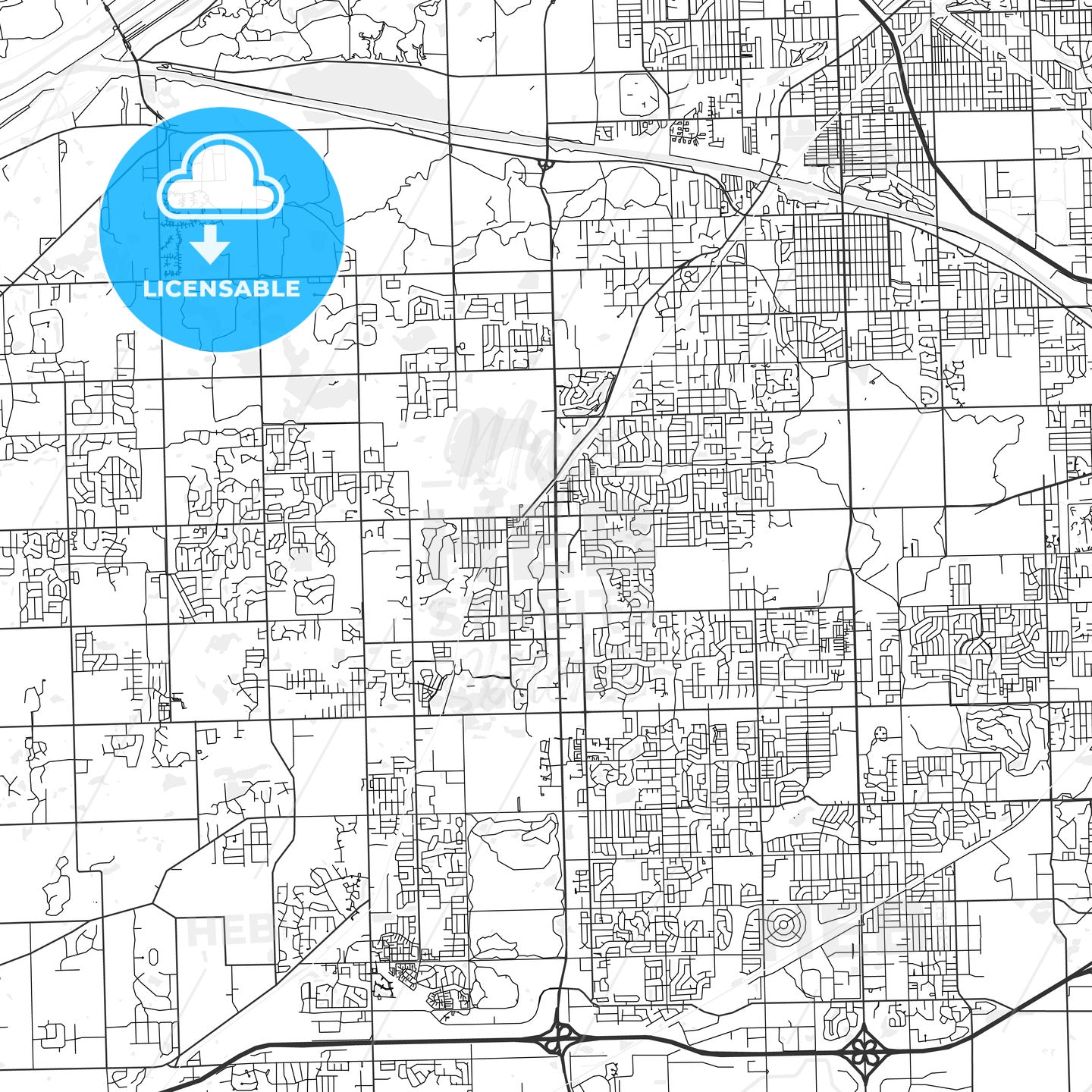 Orland Park, Illinois - Area Map - Light