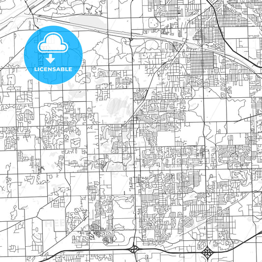 Orland Park, Illinois - Area Map - Light