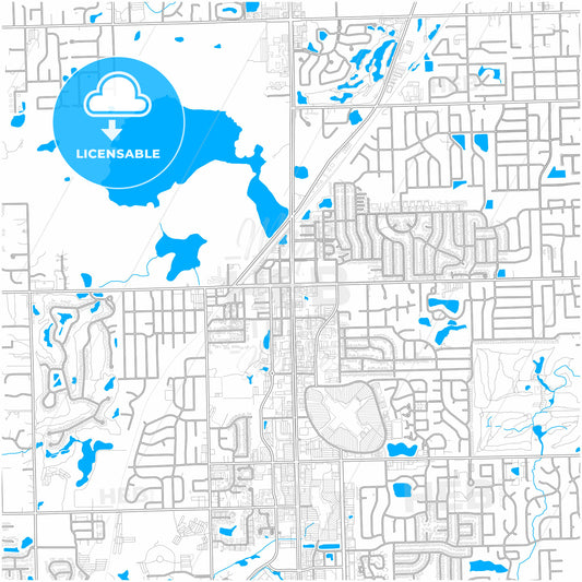 Orland Park, Illinois, United States, city map with high quality roads.