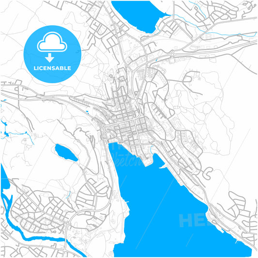 Örnsköldsvik, Sweden, city map with high quality roads.