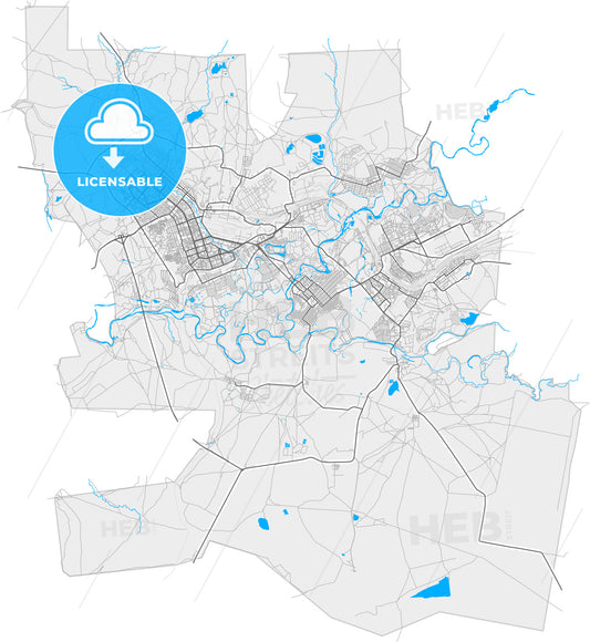 Orsk, Orenburg Oblast, Russia, high quality vector map