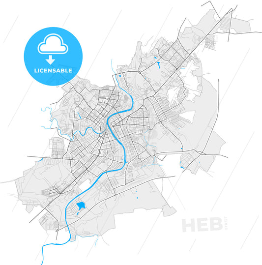 Oryol, Oryol Oblast, Russia, high quality vector map