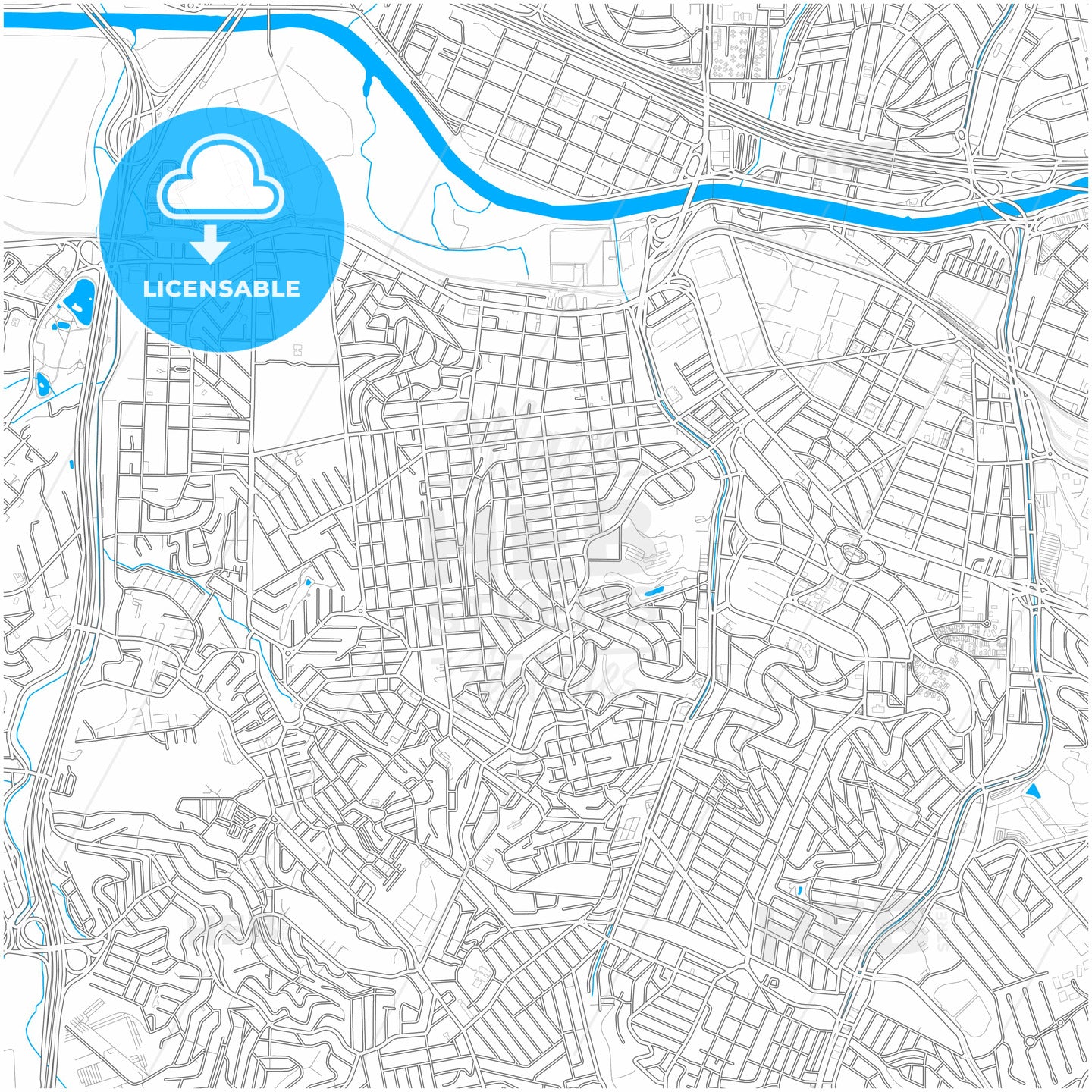 Osasco, Brazil, city map with high quality roads.