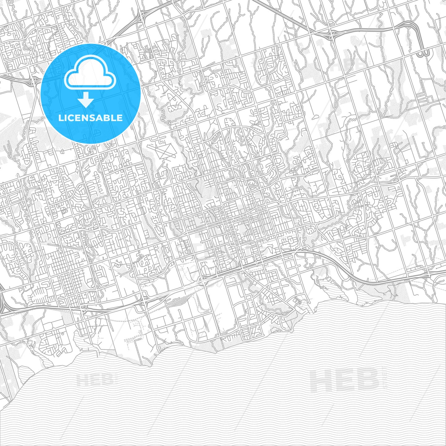Oshawa, Ontario, Canada, bright outlined vector map