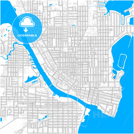 Oshkosh, Wisconsin, United States, city map with high quality roads.