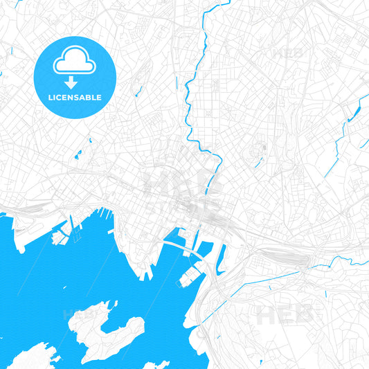 Oslo, Norway PDF vector map with water in focus