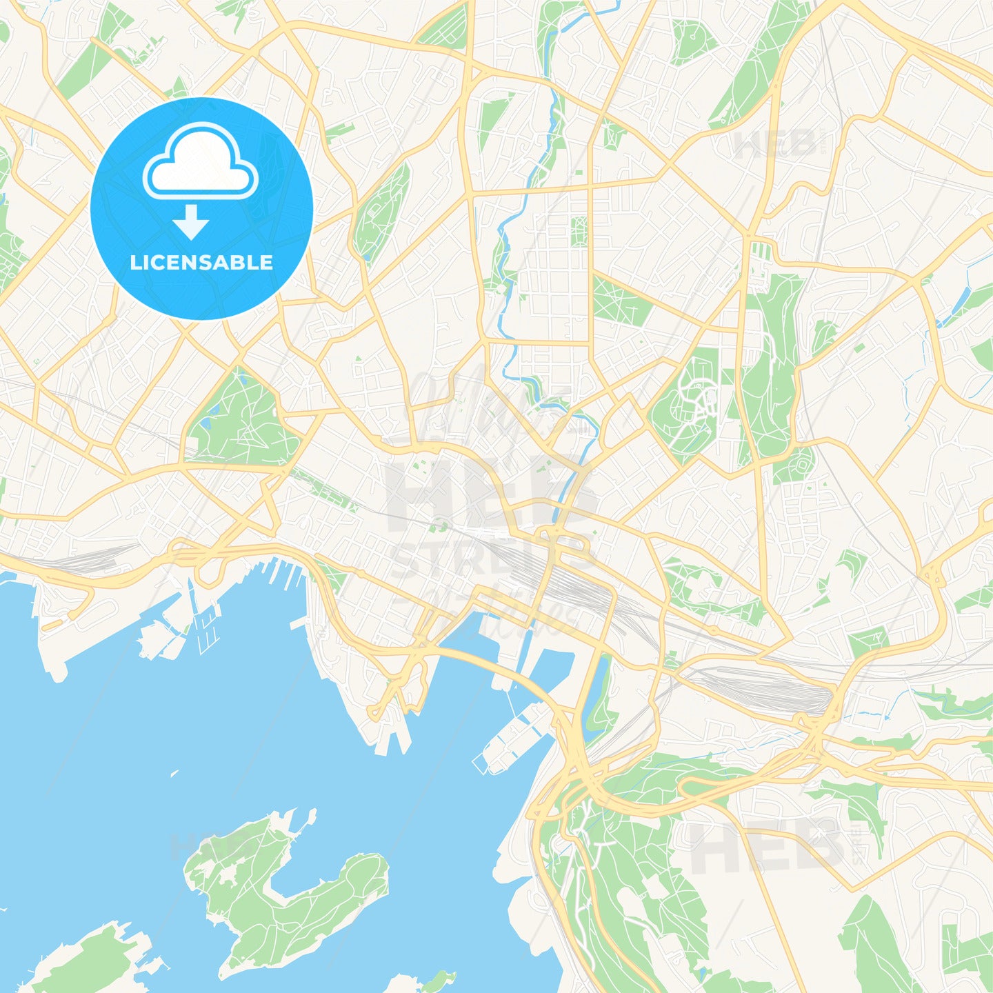 Oslo, Norway Vector Map - Classic Colors
