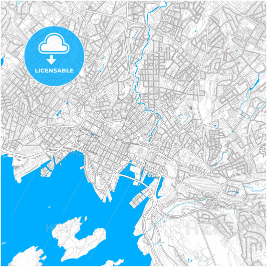 Oslo, Oslo, Norway, city map with high quality roads.