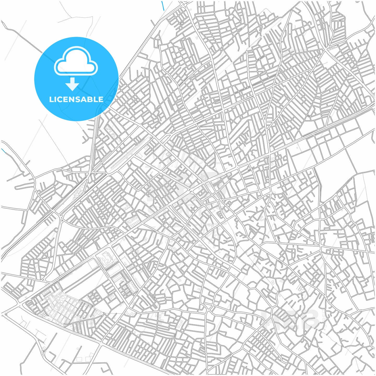 Osmaniye, Osmaniye, Turkey, city map with high quality roads.